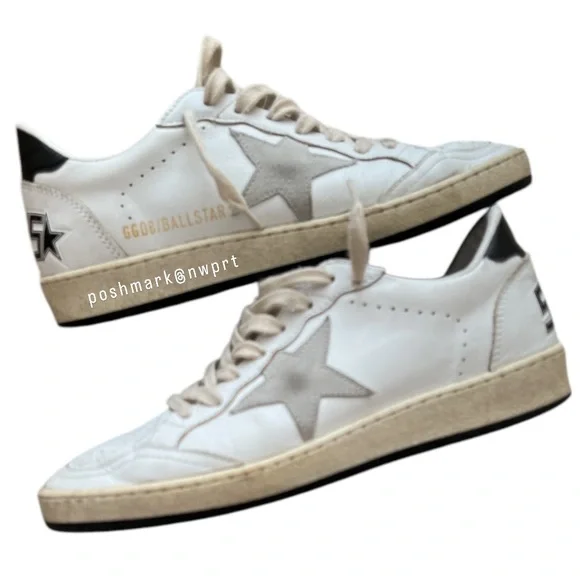 GOLDEN GOOSE Ball Star Ballstar White Black Sneakers 37 7 - Picture 9 of 16